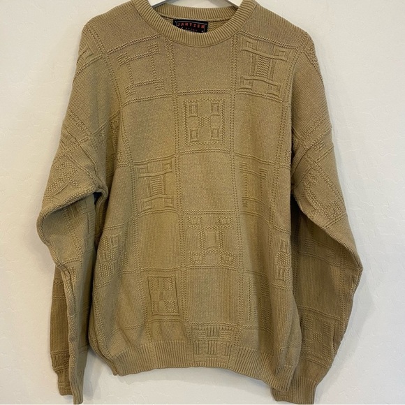 Vintage Jantzen Tan Crewneck Grandpa Sweater Size Large - Picture 1 of 6